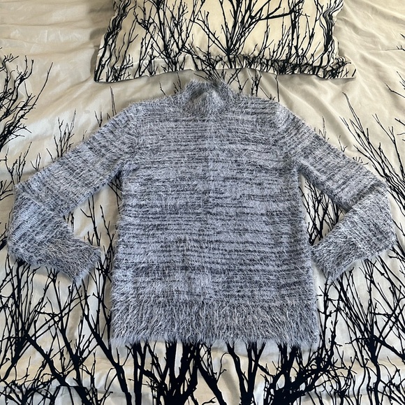 Philosophy gray eyelash mock neck sweater, nylon acrylic wool blend, medium - Picture 3 of 15